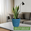 Dexceder 9x8 Inches Self Watering Planter Indoor Outdoor, Inner Pot Design, Thickened Table Flower Plant Pot with Water Level Indicator (Peacock Blue Gradient) by CozyNest Decor
