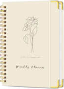 Undated Weekly Planner, Weekly To Do List Notebook with Goal & Habit Tracker Organizer, A5 5.8" x 8.0" Weekly Planner Notebook with Spiral Binding for Men or Women by TinyTreasures Baby Boutique