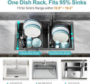 GSlife Expandable Dish Drying Rack - Stainless Steel Capacity Adjustable Over The Sink Rack (10.8''-17.9'') with Sink Mat, Dish Drainer for Kitchen Sink Counter with Utensil Holder, Silver by CozyNest Decor