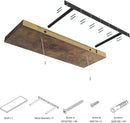 Large Floating Shelves for Wall Set of 1 Wooden Wall Shelves V Room Decor Long Shelf with Invisible Wall Mount Bracket for Bedroom Kitchen Living Room Rustic Brown by CozyNest Decor