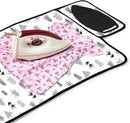 Encasa Homes Ironing Mat/Pad (Small 28"x20") with 3mm Padding & Silicone Iron Rest for Steam Pressing on Tabletop or Bed - Heat Resistant, Portable, Quilting & Travel Blanket - Black Arrow by CozyNest Decor