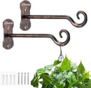 Kingsyard 2 Pack Wall Plant Hanger - Heavy Duty Metal Hanging Bracket Hooks for Hanging Plant Bird Feeders Lanterns Wind Chimes Indoor/Outdoor. Antique Copper by GreenHaven Gardens