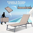 Outdoor Chaise Lounge Chair, Foldable & Assemble-Free, 6 Adjustable Positions, Durable Rust-Resistant Frame, Portable Outdoor Pool Lounge Chairs for Pool Patio Beach, Khaki by GreenHaven Gardens