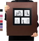 RECUTMS Photo Album 600 Pockets,Sewn Bonded Black Leather Book Pockets Hardcover Photo Frame 4x6 Photos Anniversary Baby Vacation Album (Brown) by TinyTreasures Baby Boutique
