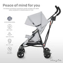Dream On Me Rover Convenience Baby Stroller in Gray, Lightweight & Compact Umbrella Stroller, Easy one-Hand fold Travel Stroller, Lockable Rear Wheels, Removable & Adjustable Canopy by TinyTreasures Baby Boutique