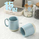 Hasense Ceramic Coffee Mugs Set of 4, 15 Oz Coffee Cup with Handle for Women and Men, Modern Large Latte Mugs for Cappuccino, Tea, Cocoa, Microwave Dishwasher Safe, Mother's Day Gifts, Light Blue by CozyNest Decor