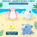 Crochet Kit for Beginners -3 PCS Sharks with a Ball Crochet Kit with Step-by-Step Video Tutorials, Beginner Crochet Kits for Adults Kids, Crochet Animal Kit, Shark Beach Party Crocheting Set by TinyTreasures Baby Boutique