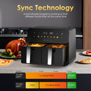10QT Dual Air Fryer with 2 × 5QT Double Basket and SyncCook by HouseOfZazla