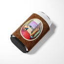 French Bulldog and lady Can or Bottle Hugger Cooler Sleeve for Standard 12 oz Cans, Insulated Foam Beer & Soda Can Hugger Reusable