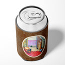 French Bulldog and lady Can or Bottle Hugger Cooler Sleeve for Standard 12 oz Cans, Insulated Foam Beer & Soda Can Hugger Reusable