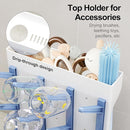 GoMaihe Baby Bottle Drying Rack: Space Saving Vertical Bottle Dryer Holder - Baby Accessories Storage Stand Organize Brushes Pacifiers on Countertop - BPA-Free - Blue by TinyTreasures Baby Boutique