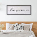 Love You More Sign Wall Decor 24×10 Inch Above Bed for Master Bedroom Ready to Hang Wood Framed Art (Black) by CozyNest Decor