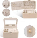 Upgraded Jewelry Box, 2 Layers PU Leather Jewelry Organizer for Women with Lock and Mirror, Hidden Necklace Hook and Removable Divider Large Capacity Travel Jewelry Box Ideal for Gift-With Gift Box by TinyTreasures Baby Boutique
