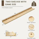 Floating Shelves for Wall, Picture Ledge Shelf 48 Inch Solid Wood Set of 2, Rustic Wall Shelves with Lip, Kids Bookshelf, Photo & Picture Live Edge Floating Shelves for Bedroom, Living Room, Kitchen by CozyNest Decor