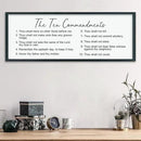 LuZhiQiang The Ten Bible Verse Wall Decor 40"×15" God Jesus Prayer for Christian Saying Catholic Scripture Sign Large Wood Framed Wall Hanging Art (Black) by CozyNest Decor