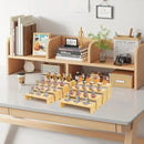 Large Display Wood Risers Wooden Stand 8 Tier Wood Racks Decorative Rectangular, 2 Set 8 Pieces Cupcake Stands Cologne Perfume Organizer Dessert Showcase Items(nature) by CozyNest Decor
