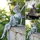 Angel Figurine Outdoor Garden Fairy Statue, 9 ''Garden Sculpture Resin Angel Craft Home Table Ornaments for Lawn Yard Art Porch Patio Decorations Christmas Housewarming Garden Gift (White) by GreenHaven Gardens