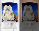 Lhasa Apso Ceramic Night Light Compact, UL-Certified, Ideal for Bedroom, Bathroom, Nursery, Hallway, Kitchen, 6x4x3, Multicolor