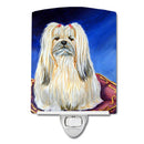 Lhasa Apso Ceramic Night Light Compact, UL-Certified, Ideal for Bedroom, Bathroom, Nursery, Hallway, Kitchen, 6x4x3, Multicolor