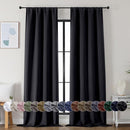 Simplebrand Ava Halloween Black Blackout Curtains for Bedroom 90 Inches Long 2 Panels Set, Solid Privacy Energy Saving Living Room Window Treatment Curtains Blackout Drapes, W40 x L90 Inch, Black by TinyTreasures Baby Boutique