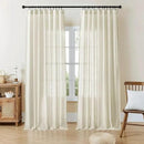 Joydeco Linen Curtains 96 Inch Length 2 Panel Sets,Light Filtering Curtains for Bedroom 52 Inch Wide Living Room Drapes with Back Tabs & Rod Pockets (W52 x L96 Inch, Beige) by CozyNest Decor