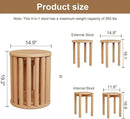 Stackable Stools Set of 4,4-in-1 Wood Stool,Round Wooden Stools with Anti-Slip Foot Pads for Kitchen,Bedroom,Living Room,Bar,No Assembly Required Durable and Space-Saving Design,18 inch (Natural) by CozyNest Decor
