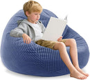 ENBAOHUI Bean Bag Chairs with Memory Foam Chairs for Kids Teens Toddler Faux Fur Sofa Chair with Handle Navy Blue by TinyTreasures Baby Boutique
