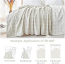 jinchan Boho 100% Cotton Blanket Muslin 50x60 Inches Lightweight 3-Layer Geometric Cross Pattern Reversible Quilt Throw Soft Breathable Comfy All Seasons for Couch Bed Decor, Light Grey by CozyNest Decor