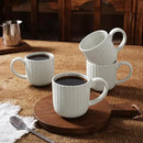 famiware Coffee Mugs Set of 4, Starlight 11 oz Mug Cup Set with Handle for Coffee, Tea, Cocoa, Milk - Ceramic Stoneware Mug Set, Matte White by CozyNest Decor