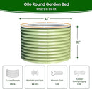 Olle 32" Tall, Raised Garden Beds Outdoor for Vegetables, Round Galvanized Raised Garden Bed, Metal Garden Boxes Outdoor Plater Box, Sage Green by GreenHaven Gardens