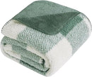 LURKA Checkered Sherpa Fleece Twin-Size Bed Blanket - Extra Thick and Warm Winter Soft Fuzzy Plush Blanket for Couches, Beds & Pets, Sage, 60x80 Inches by CozyNest Decor