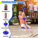 Hungdao 2 Set Gym Ring Trapeze Swing Bar and Climbing Rope with Platforms Disc Heavy Duty Coated Chains Seat Accessories for Outdoor Indoor Playground Backyard(Blue) by TinyTreasures Baby Boutique