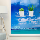 2-Pack Acrylic Window Plant Shelves with Suction Cups & Support Brackets - Semicircular Window Sill Extender for Herb Pots, Succulents, Flower Boxes, Micro Greens | Indoor/Outdoor Use by GreenHaven Gardens
