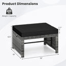 Tangkula 2 Pieces Patio PE Rattan Ottomans, Multipurpose Outdoor Footstool Footrest Additional Seating Side Table with Soft Zippered Cushions for Deck, Garden, and Yard (Black) by CozyNest Decor