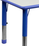 EMMA + OLIVER 23.625" W x 47.25" L Blue Plastic Activity Table Set-6 Chairs by CozyNest Decor
