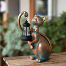 WHIMSYNOOK 10.7" Bronze Cat Solar Garden Statue Light – Cute Kitty Design, Bronze Finish, Solar-Powered LED, Outdoor Yard & Lawn Décor, for Cat Lovers, Mom, and Garden Enthusiasts by CozyNest Decor