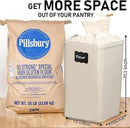 WHITE FEATHER SUPPLIES 4 Pc Flour Sugar Storage Container, Large Food Storage Containers with Lids Airtight for Kitchen, BPA Free Plastic Cereal Containers Storage [2 X 6.5 + 2 X 5.2] 4 Measuring Cup by CozyNest Decor