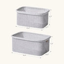 La Jolie Maison Blended Fabric Storage Baskets Set of 2, Rectangle Knitted Baskets for Organizing, Boho Decorative Baskets, Durable Finish, Grey by CozyNest Decor