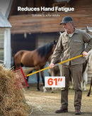 VEVOR Manure Fork, 18 Angled Tines, Horse Manure Rake with Long Fiberglass Handle, 61 in Durable Plastic Pitchfork Muck Rake Tool for Gardening Horse Stall Stable Grass Hay Cleaning Farm Work by GreenHaven Gardens