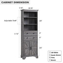 Bathroom Storage Cabinet, 72" Tall Farmhouse Storage Cabinet with 2 Drawers, Adjustable Shelves & Barn Door, Cabinet for Bathroom, Living Room, Kitchen, Grey Wash by CozyNest Decor