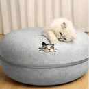 Donut Cat Tunnel Bed Peekaboo Cat Cave for Large Cats Up to 30 Lbs, Kitty Interactive Playing Tent House for Multiple Cats,Detachable,Scratch Resistant (Light Gray, Medium - 20 Inch Diameter) by CozyNest Decor