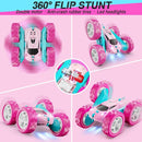 RC Cars, Pink Remote Control Car for Girls, 2.4 GHZ Double Sided RC Stunt Car 360° Rotating Remote Control Crawler with Headlights Car Toys for 6 7 8 9 10 11 12 Girls Birthday Gift by TinyTreasures Baby Boutique