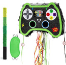 WERNNSAI Foldable Video Game Piñata - Pull String Gaming Birthday Party Supplies Extendable Piñata with Blindfold Bat and Tassels Game On Birthday Party Decoration Folding Piñatas for Classroom Game by TinyTreasures Baby Boutique
