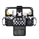 TOPDesign Universal Baby Stroller Organizer, Double Stroller Caddy with Detachable Mesh Bag & Heightened Insulated Cup Holders & Non-Slip Secure Hooks Accessories, Fits Most Strollers (Checkerboard) by TinyTreasures Baby Boutique
