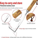 SOMOLUX Gardening Hand Weeder Tool Set, Multifunctional Garden Tools Stainless Steel with Wooden Handle for Garden Lawn Yard Planting Digging Measuring Pruning Cutting 2 Pack by GreenHaven Gardens