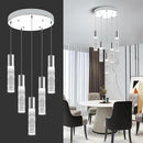 OKELI 5-Light Pendants Light for Kitchen Island Dining Room, 6000K Bubble Crystal Modern LED Kitchen Hanging Lights, 30W Chrome Pendant Lighting Fixture, Round by CozyNest Decor