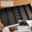 Adjustable Kitchen Drawer Organizer for Utensils and Junk, Food-Safe Contract Grade with 100% Sustainable Wood, Expandable from 19 to 33 Inches Wide - Black Bamboo by CozyNest Decor