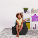 Posh Creations Bean Bag Chair Structured Comfy Seat Use for Gaming, Reading and Watching TV, Newport, Black by TinyTreasures Baby Boutique