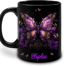 Hyturtle Personalized Purple Butterfly Mug - Butterfly Gifts For Women Lovers - Animal Gift For Bird Lover Her - Bird Gifts For Mom on Mother Day - Custom Name Coffee Cup Ceramic Mug 11 Oz 15 Oz by CozyNest Decor
