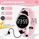 Kids Watches for Girls Boys Digital Sport Watch with Step Counter Pedometer Vibration Alarm Clock, No App Waterproof Fitness Tracker Kids Watch Boys Girls Teens Students Ages 5-16 by TinyTreasures Baby Boutique